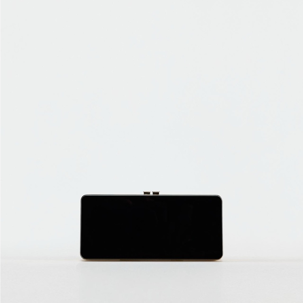 Zara Black and Gold Clutch with Chain Strap